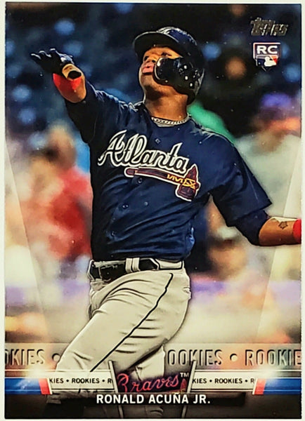 2018 Topps Update Ronald Acuna Jr. White Jersey With Glove