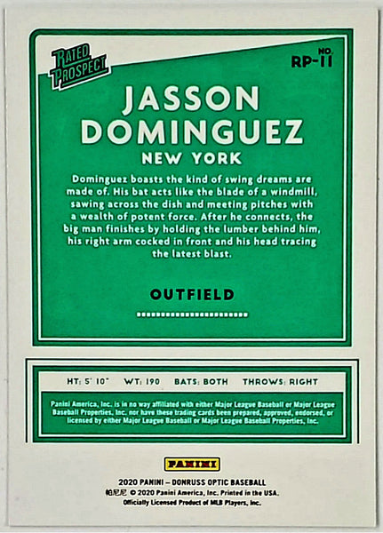 Jasson Dominguez Rookie Rated Prospect 2020 Donruss Optic #RP-11