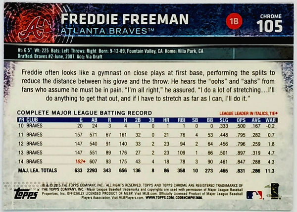 Lot Detail - 2015 Freddie Freeman Game Used Atlanta Braves