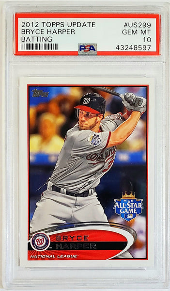 PSA 10 Bryce Harper Rookie 2012 Topps Update #US299 Nationals, Phillie –  CardboardandCoins.com