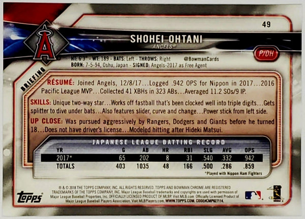 Shohei Ohtani Showtime Los Angeles Angels Majestic Youth 2018
