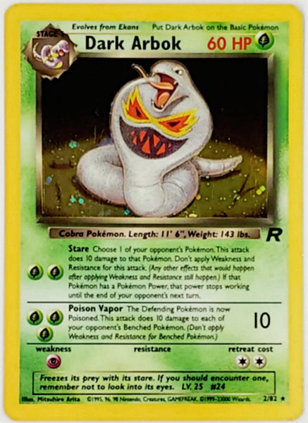 Pokemon Dark Arbok 2 error selling card