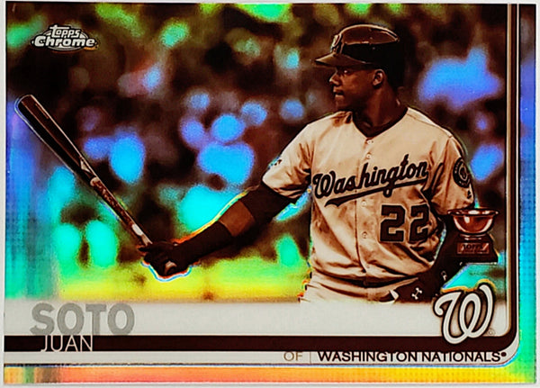 Juan Soto Rookie Cup Sepia Refractor 2019 Topps Chrome #155, Nationals