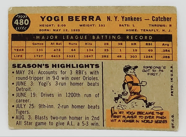 At Auction: 1960 Topps Baseball #480 Yogi Berra