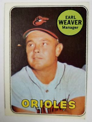 Earl Weaver Rookie 1969 Topps #516 Manager, Baltimore Orioles, HOF