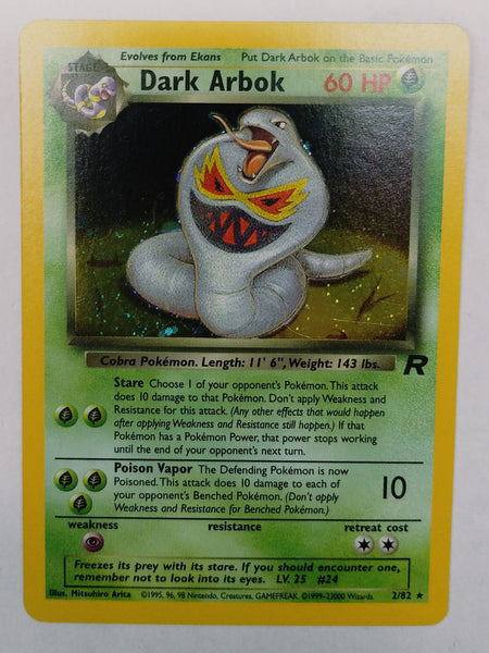 Pokemon Dark Arbok 2/82 Holo Rare Foil, Team Rocket, TCG, Rare