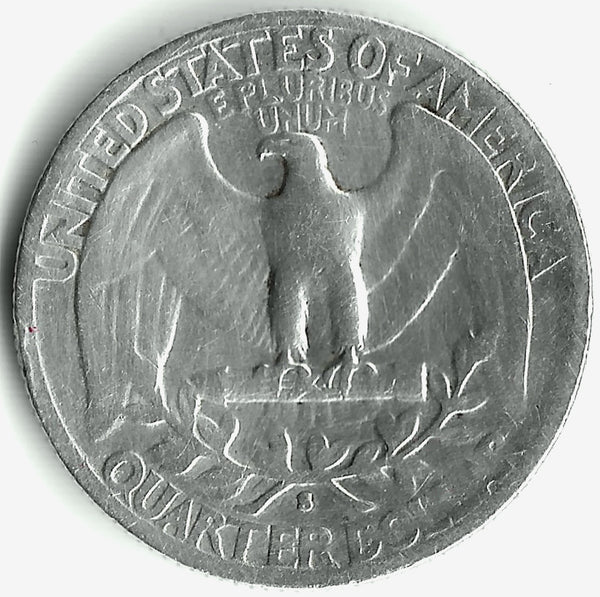 1942-S 25¢ Silver Washington Quarter, Shiny, Detail, Low Mintage Coin