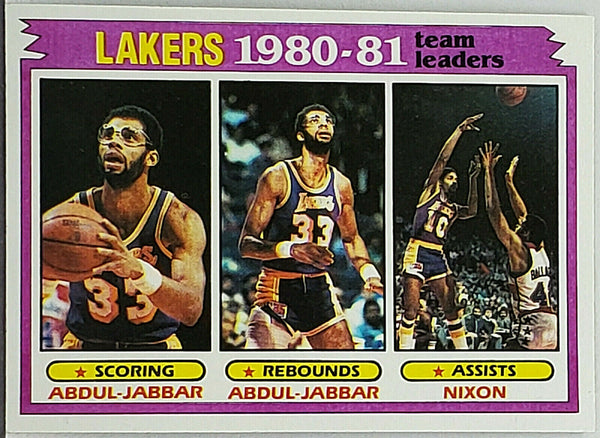 NBA 1980-81【TOPPS】LAKERS TEAM LDRS. ABDUL-JABBAR /NIXON #55 PSA 
