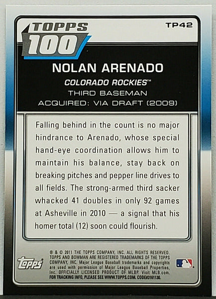 NOLAN ARENADO ROOKIE CARD Colorado Rockies 2010 TriStar Pursuit BASEBALL RC