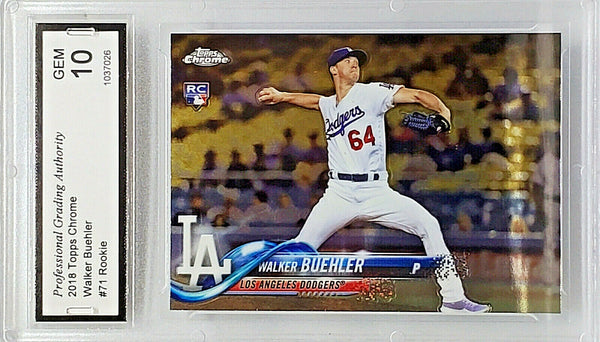 2019 Topps Chrome Update 89 Walker Buehler Purple Refractor 97/175 PSA outlet 10