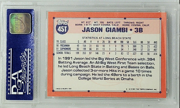 Jason Giambi Rookie Card Topps Traded 9 Mint