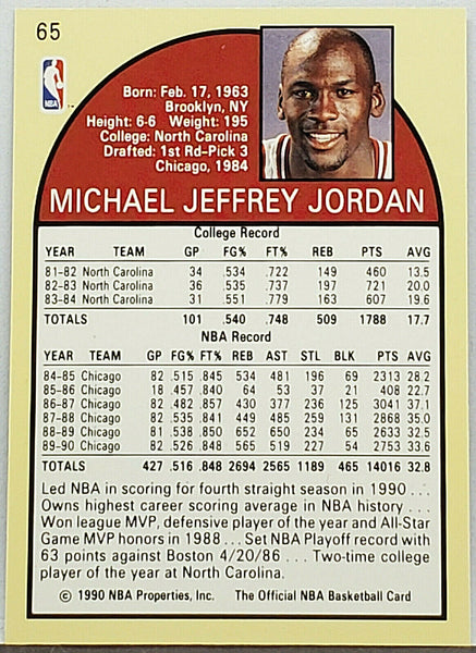 Michael Jordan 1990 Hoops Basketball #65, HOF NBA Chicago Bulls Star! –  CardboardandCoins.com