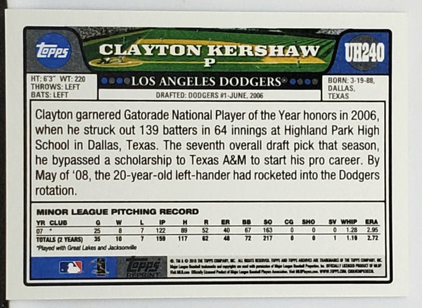 2018 Topps Opening Day #1 Clayton Kershaw Los Angeles Dodgers Baseball Card