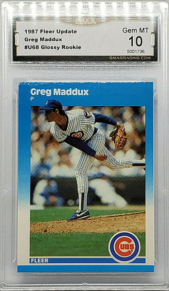 Greg Maddux Chicago Cubs 1987 Fleer Update # 68 Rookie Card