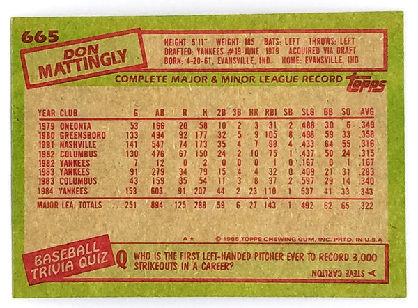 Don Mattingly's 1985 season triggered soaring baseball card prices