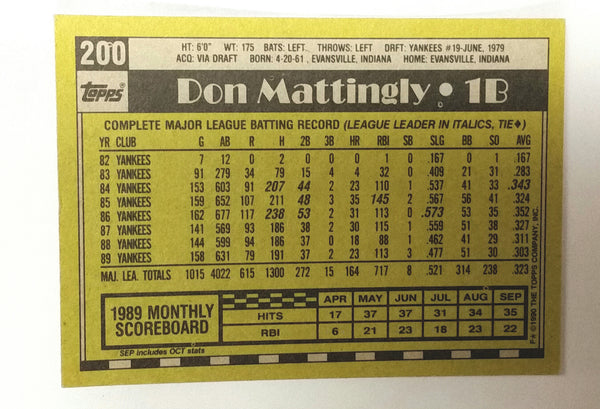 don mattingly 200 Values - MAVIN