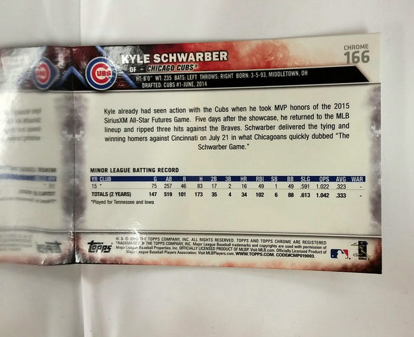 Kyle Schwarber player worn jersey patch baseball card (Chicago Cubs) 2016  Donruss Promising Pros Rookie #PPMKS