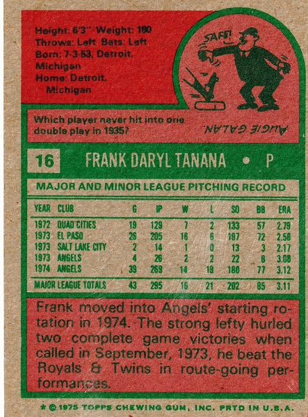 1975 Topps Frank Tanana