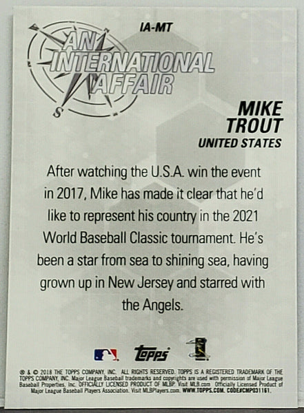 Mike Trout MLB 2018 Topps Chrome Update Baseball Card #HMT69 Graded PS