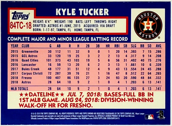 Kyle Tucker 2023 Topps Chrome 1988 Topps Baseball - Gold Refractor
