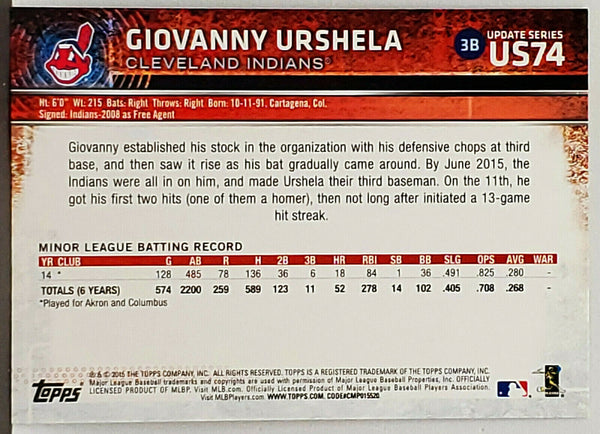 2015 Topps Update Baseball #US74 Giovanny (Gio) Urshela Rookie Card
