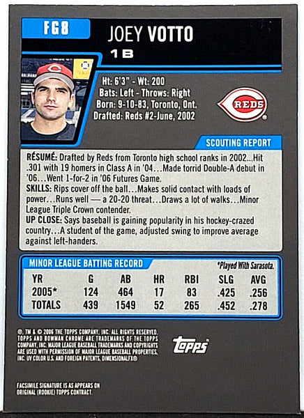 Joey Votto 2007 Bowman Draft card BDPP98 Cincinnati Reds Prospect RC