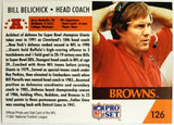 Belichick, Bill, Rookie, 1991, Pro Set, 126, RC, Coach, Manager, Cleveland, Browns, New England, Patriots, Super Bowl, Champion, Championship, Title, Rings, Wins, Awards, Gridiron, Football, RC, Hobby, NFL, Football Cards