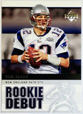 Brady, Tom, Rookie, Debut, Rookie Debut, 2005, Upper Deck, 57, RC, Quarterback, QB, MVP, GOAT, Super Bowl, New England, Patriots, Tampa, Tampa Bay, Buccaneers, Bucs, Football, RC, Hobby, NFL, Football Cards