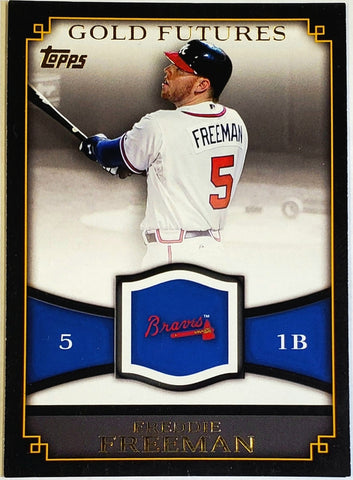 Freeman, Freddie, Rookie Era, Gold Futures, 2012 Topps, GF-4, GF4, MVP, 1st Base, First Base, Atlanta, Braves, Los Angeles, Dodgers, World Series, Home Runs, Slugger, RC, Baseball, MLB, Baseball Cards