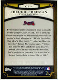 Freeman, Freddie, Rookie Era, Gold Futures, 2012 Topps, GF-4, GF4, MVP, 1st Base, First Base, Atlanta, Braves, Los Angeles, Dodgers, World Series, Home Runs, Slugger, RC, Baseball, MLB, Baseball Cards