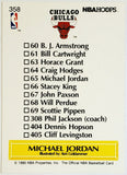 Jordan, Michael, 1990, Hoops, Ilustrated, Art, Checklist, 358, HOF, ROY, MVP, All-Star, Finals, GOAT, Chicago, Bulls, Wizards, Finals, Champ, Basketball, Points, Hobby, NBA, Basketball Cards