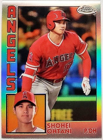 Ohtani, Shohei, 1984, Retro, 35th Anniversary, Insert, 2019, Topps, Chrome, 84TC-25, 84TC25, Rookie Of The Year, ROY, MVP, Pitcher, 2-Way, Japan, Japanese, Los Angeles, Angels, Anaheim,  Dodgers, World Series, WBC, Strikeouts, Home Runs, Slugger, RC, Baseball, MLB, Baseball Cards