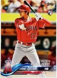 Ohtani, Shohei, Rookie, Debut, 2018, Topps, Update, US285, RC, Rookie Of The Year, ROY, MVP, Pitcher, Japan, Japanese, Los Angeles, Angels, Anaheim, Dodgers, WBC, Strikeouts, Home Runs, Slugger, RC, Baseball, MLB, Baseball Cards