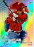 Ohtani, Shohei, Rookie, Refractor, Insert, 2018, Topps, Chrome, Update, International, Affair, IA-SO, RC, Rookie Of The Year, ROY, MVP, Pitcher, 2-Way, Japan, Japanese, Los Angeles, Angels, Anaheim, WBC, Speed, Power, Stolen Bases, Strikeouts, Home Runs, Slugger, RC, Baseball, MLB, Baseball Cards