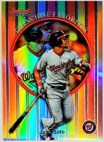 Juan Soto Refractor 1999 Retro 2019 Bowman's Best #99FF-JS, Nats, Mets