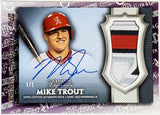 Trout, Mike, Retro, Dynasty, Relic, Patch, Jersey, Auto, Autograph, Signed, Signature, 2017, Topps, Through The Years, TTY-9, MVP, Rookie Of The Year, ROY, All-Star, WAR, Stolen Bases, Speed, Power, Los Angeles, Angels, Anaheim, Home Runs, Slugger, RC, Baseball, MLB, Baseball Cards