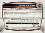 Vientos, Mark, Rookie, Blue, Sapphire, Refractor, Variation, 2023, Bowman, Chrome, 43, Topps, RC, Prospect, Draft, Speed, Power, New York, Mets, Home Runs, Slugger, RC, Baseball, MLB, Baseball Cards