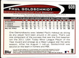 Goldschmidt, Paul, Rookie, Gold, Sparkle, SP, Refractor, 2012, Topps, 608, RC, Goldy, All-Star, Silver Slugger, Gold Glove, First Base, 1st Base, Defense, Defensive, Arizona, Diamondbacks, St Louis, Cardinals, Home Runs, Slugger, RC, Baseball, MLB, Baseball Cards