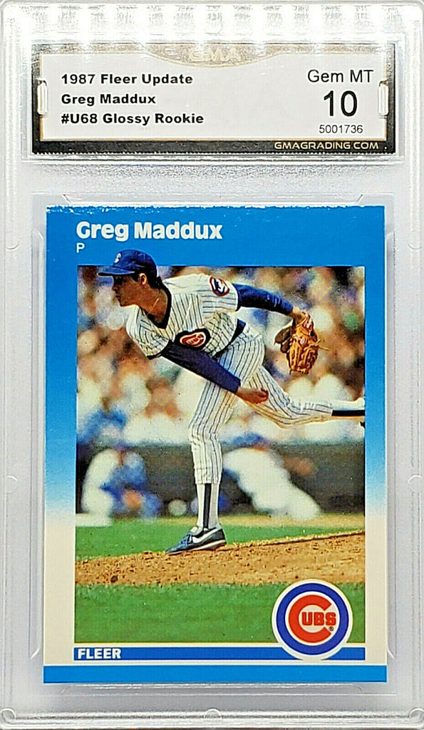 Greg Maddux Chicago Cubs 1987 Fleer Update # 68 Rookie Card