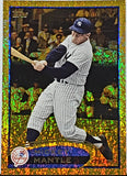 Mantle, Mickey, Gold, Sparkle, SP, Refractor, Error, 3B Twice, 2012, Topps, 7, The Mick, HOF, MVP, World Series, Triple Crown, Batting Title, All-Star, Gold Glove, Defense, Defensive, New York, Yankees, Bronx, Bombers, Home Runs, Slugger, RC, Baseball, MLB, Baseball Cards