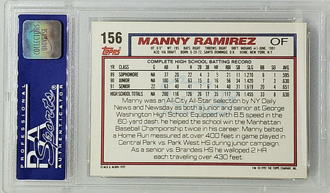 PSA 9 Manny Ramirez Rookie Draft Pick 1992 Topps #156, 12x All-Star! –