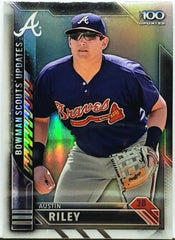 Austin Riley 2019 deals Bowman Chrome Prospects Rookie Rc Yellow Refractor #d /75 SSP